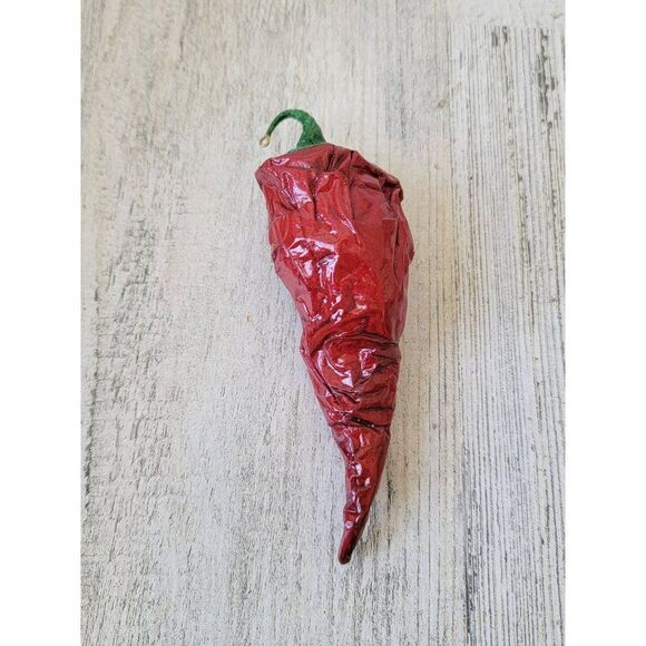 Paper mache Chili Pepper vintage ornament Xmas decor - Picture 1 of 7